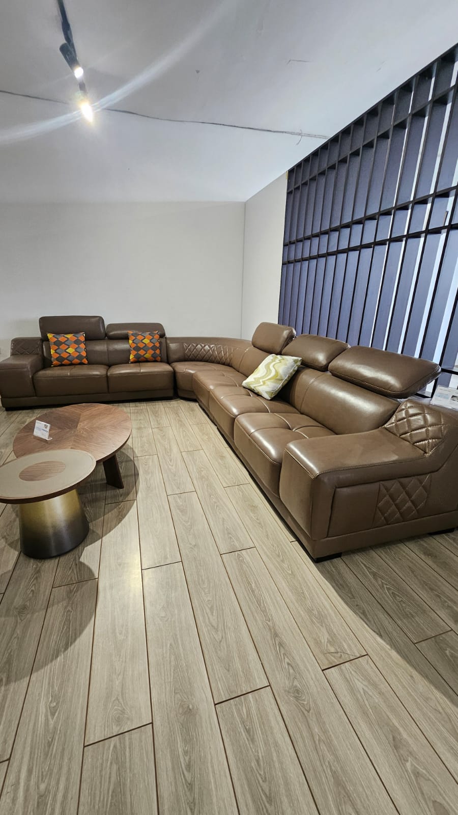 Leather L-Shaped Sofa Set